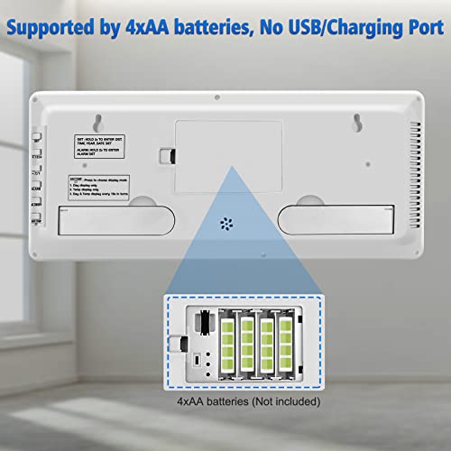Wallarge 14.5'' Large Digital Wall Clock Battery Operated With Jumbo Numbers, Temperature And Date - Easy To Read And Set, Auto Dst #TOP5