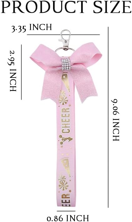 yaozeio Glitter Cheer Bow Keychain for Backpacks - Image 5