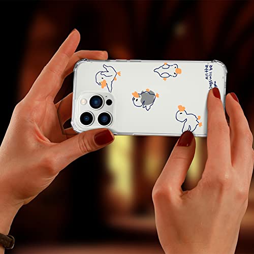 Wihytec Lovely Duck Phone Case for iPhone 14 Cute Duck Case Cover Clear Phone Case w/Four Corner Reinforced Shockproof Girly Women Phone Cover Transparent with Cute Design - image 7