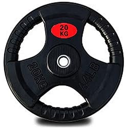 Disco Olímpico 20 Kg Disco de Pesa olímpica 20.00KG Hierro fundida con Revestimiento de Caucho Marca Fit-Force