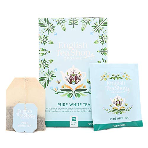 English Tea Shop Organic Pure White Tea - 20 Sachet Tea Bags (3 Packs, 60 Sachet Tea Bags) #TOP1