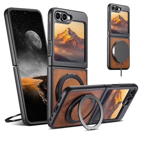 Coque Samsung Galaxy Z Flip 7 rigide silicone pour éviter les rayures cire marron