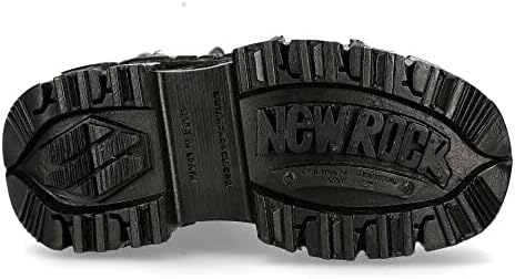 New Rock Boots TANK373-S1 Black Leather Men's Combat Platform Biker Goth Metal Shoes 8 | Image 7