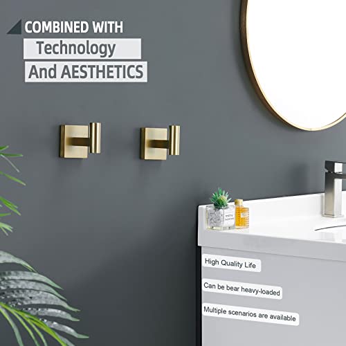 Kokosiri Toilet Paper Holder Robe Hooks Bathroom Towel Coat Hook 2 Pack Brushed Gold B2005Bg+B1013Bg-P2 #TOP5