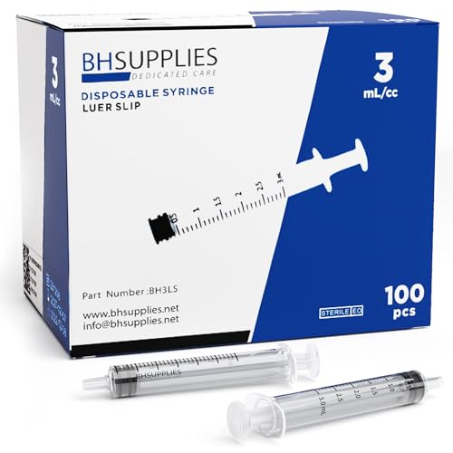 Image of BH Supplies 3ml Luer Slip Tip Syringe - (No Needle) - Sterile, Individually Wrapped - 100 Syringes