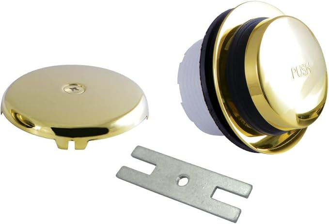 Kingston Brass DTT5302A2 Match Touch-Toe, Tub Drain Kit, Polished Brass