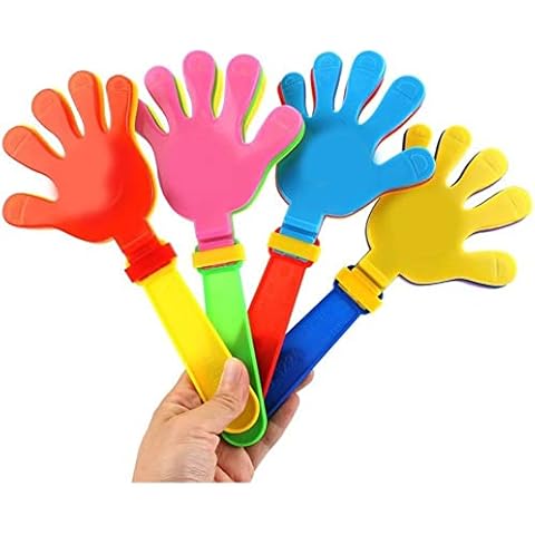 Wudaizhi 4 Pcs Hand Clappers Plastic Noisemaker Noise Makers Game Accessories for Birthday Party Favors and Supplies Cover