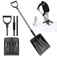 Schneeschaufel Kunststoff Schneeschieber mit Metall-Stiel, Schneeschüppe mit 4-teiligem, Abnehmbarem Design, Schnee Schieber Leicht, für Auto, Gehweg und Terrasse