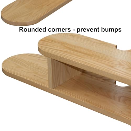 Meuble TV 100% bois naturel console multimédia suspendue 100cm - 5