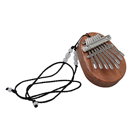 NULYLU Walnut Wood Thumb Piano Necklace African Finger Instrument for Music Lovers and Education