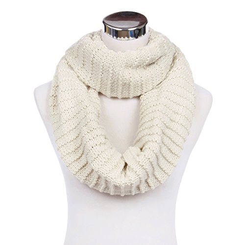 TrendsBlue Premium Solid Chunky Ribbed Knit Warm Infinity Loop Circle Scarf2
