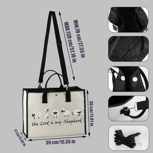 Bolsa de mano con temática de ovejas que acompaña a los niños en su fe cristiana 4