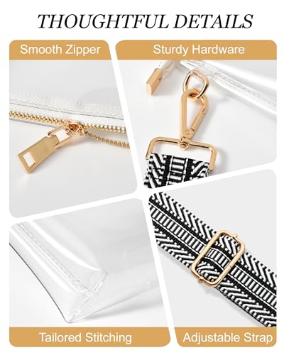 Image of Clear Purse for Women - Stadium Approved Crossbody Bag, Small Stadium Bag for Concerts & Sports Events