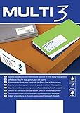 impresoras de inyeccion de tinta continua canon Marcadores adhesivos Multi3 para impresoras de inyección de tinta, láser y fotocopiadora, bordes rectos, 100 hojas, 99,1 x 38,1 mm