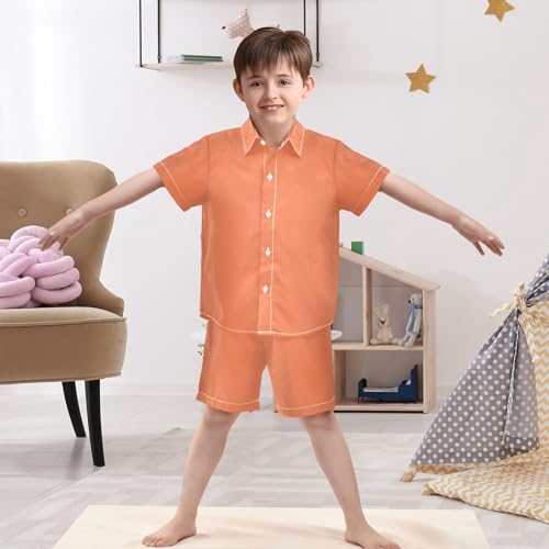 Image of 3T Toddler Boy Shorts Set Teal Hawaiian Button Down Shirts Summer Outfits for Little Boy