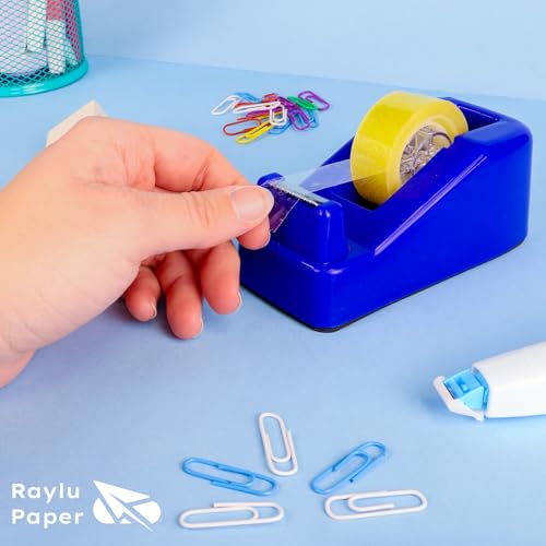 RAYLU PAPER - Klebebandspender für Schreibtisch und Büro, mit rutschfester Basis, langlebig, geeignet für 33 m Klebebandrollen (Rot)