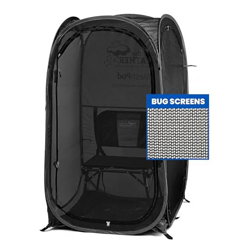 WeatherPod® The Original Shark Tank MyPod™ Mesh 1 Person Pop-Up Screen Pod - Keeps Out Bugs, Mosquitos, and UV Rays - UPF 50 for Maximum Protection from The Sun - (Black, 36