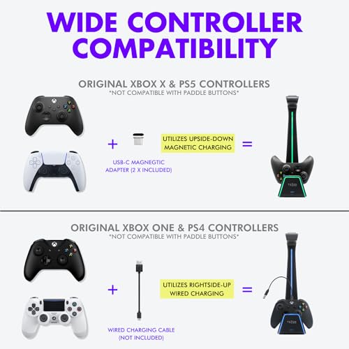 Tilted Nation TNPHANTOM Rgb Headset And Controller Stand With Charging Station - For Playstation Or Pc thumb #4
