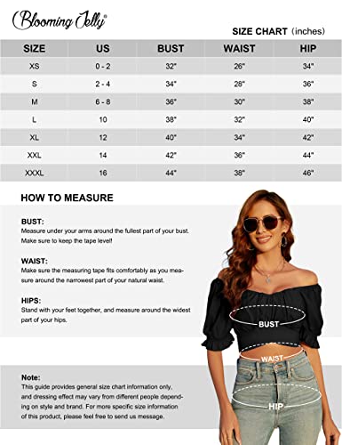 Blooming Jelly Womens Off The Shoulder Crop Tops Bow Tie Dressy Shirts Party Short Sleeve Blouses 2023 (Medium, Black) #TOP5