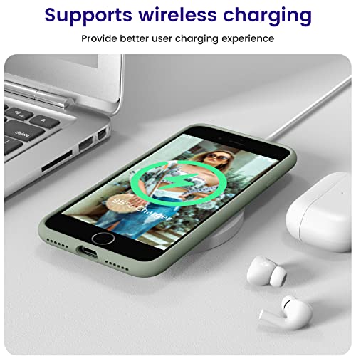 Otofly Iphone Se Case,Iphone 8 Case,Ultra Slim Fit Phone Cases Liquid Silicone Cover With Full Body Soft Bumper Protection Anti-Scratch Shockproof Case Compatible With Iphone Se/8/7 4.7",Calke Green #TOP4