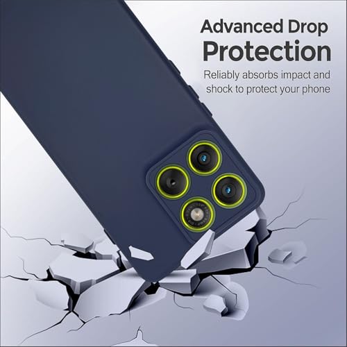 Image of SBMS Silicone Back Cover Case for Motorola Moto Edge 70 5G | Soft Micro-Fibre Lining Inside | Camera Protection Bump | Shockproof Back Cover Case for Moto Edge 70 (Candy Cloth Blue)
