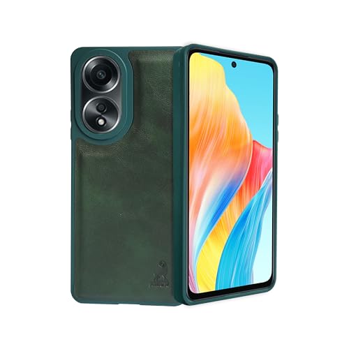 Image of AIBEX Shield Back Cover Case Compatible with Oppo A38 4G / Oppo A18 4G Back Cover | Flexible Vegan Leather | Full Camera Protection | Raised Edges | Super Soft-Touch | Bumper Case