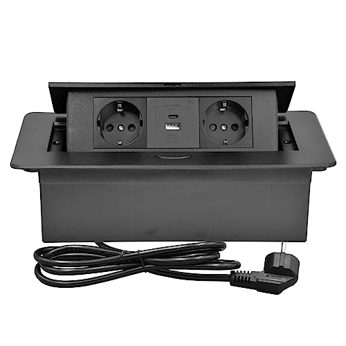 CHENGPI Presa a Scomparsa con 2 Prese e USB Type C
