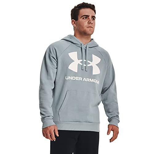 Under Armour Felpa Con Cappuccio Ua Rival Fleece Big Logo, Harbor Blue 01, S Uomo
