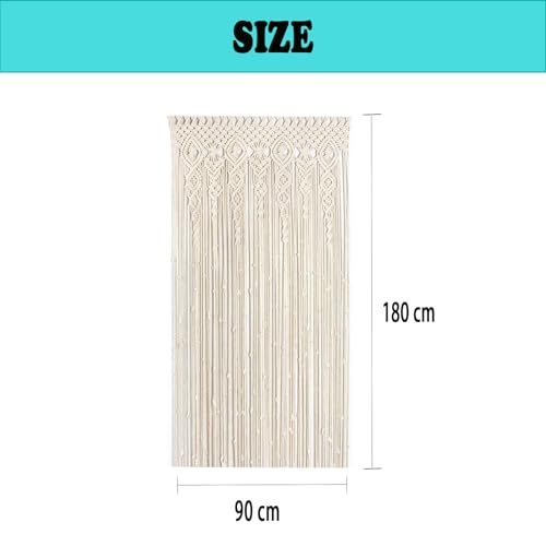 Miniatura 6 de Guozyly Cortinas Boho De Macramé, Cortinas De Tapiz Tejido Para Ventanas, Cortina De Boda, Tapiz Para Colgar En La Pared, Decoración De Pared Tejida Para Sala De Estar, Dormitorio, Celebración De Boda