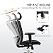 XUER Ergonomic Office Chair, Mesh Computer Desk Chair with Adjustable Sponge Lumbar Support, Thick Cushion, PU Armrest and Headrest, High Back Swivel Home Office Task Chair for Work (Black)…