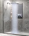 Veken Rain Shower Head, 12 Inch Large Rainfall Showerhead, Adjustable Stainless Steel Extension Arm, Detachable High Pressure Waterfall Rain Fall Showerheads with Anti-Clog Nozzles, Chrome