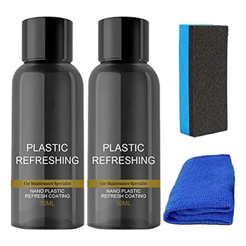 Plastic Cleaner & Polish, Plastic Restorer for Cars Ceramic Plastic Coating Trim Restore, Prevents Drying & Aging, The Ultimate Solution for Bringing Rubber, Vinyl and Plastic Back to Life Cover