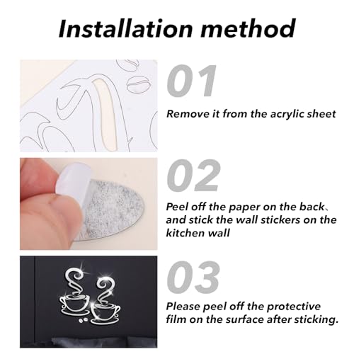 2Fogli Adesivi Murali Cucina Caffè Adesivi da