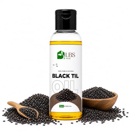Image of Pure Black Sesame (Black Til) Oil 100% Extra Virgin Cold Pressed | Natural Carrier Oil for Hair, Scalp & Skin Care | Deep Moisturizing Hair Oil | 100ml (Pack of 1)