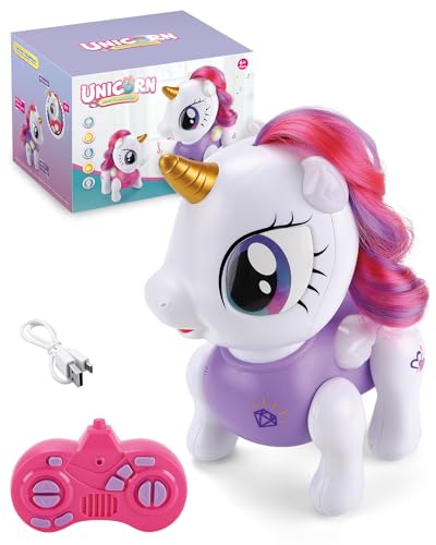 My Robot Horse Joined a Yoga Class 2 Unicorn Robot Toys for Girls and Boys Rechargeable, Voice and Rem...