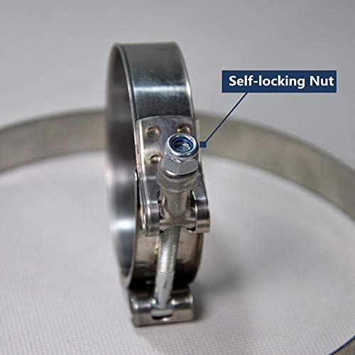 2 Pack Stainless Steel T Bolt Hose Clamps Heavy Duty Adjustable Large Jubilee Clips Hose Clip 72-80mm for 3 Inch Hose