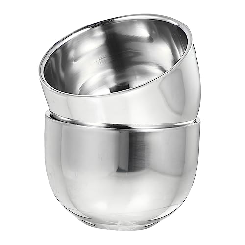 Didiseaon Travel-ready Shaving Soap Bowls 2pcs Stainless Steel Shaving Cup Brush for Men's Shaving Needs