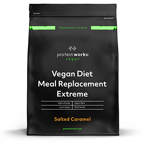 Protein Works - Vegan Diet Meal Replacement Extreme | Plant Based Meal Replacement Shake | Added Vitamins | Aids Weight Loss | 33 Servings | Salted Caramel Bandit | 2kg