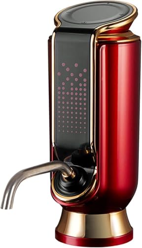 4-in-1 Electric Wine Aerator, Dispenser, Preserver and Vacuum Saver with Adjustable Quantity (red)
