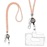 【Diseño Grande】 El cordón es más atractivo en comparación con los cordones ordinarios. Un cordón brillante te convertirá en el centro de atención de la multitud. La funda para tarjetas tiene un diseño horizontal y vertical, que puede contener tarjetas vertical u horizontalmente, y la funda para tarjetas puede contener 2 tarjetas de crédito estándar.