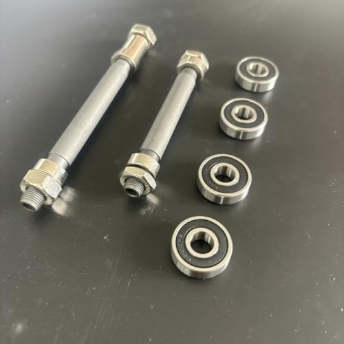 CDHPOWER 2pcs Bike Axle Hollow Hub Axle with Bearing, Bicycle Steel Axles Kit Front and Rear, fit Mountain Bike Quick Release Bike Hubs 108mm and 145mm