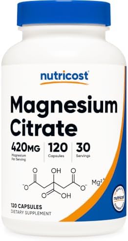 Nutricost Magnesium Citrate 420mg, 120 Veggie Capsules, 60 Servin...