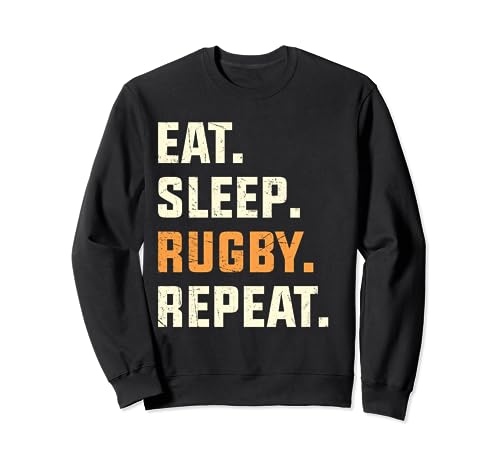 Eat Sleep Rugby Repeat Sport Divertente Retro Vintage Rugby Amante Felpa