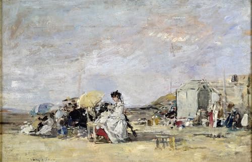 Plage de Trouville Eugène Boudin affiche décoration murale salon tableau impression sur toile