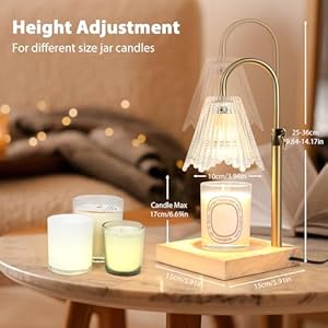 Candle Warmer Lamp with Timer,Electric Dimmer and Height Adjustable Light Lamps,Auto Shup-Off Warmers with 2 Bulbs,Flameless for Home Decor and Gifts,Fits Wax Melts Scented Jar Candles Candle Warmer Lamp with TimerElectric Dimmer and Height Adjustable Light LampsAuto Shup Off Warmers with 2 BulbsFlameless for Home Decor and GiftsFits Wax Melts Scented Jar Candles
