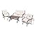 PatioFestival Patio Conversation Set Metal Outdoor Furniture Sets All Weather Cushioned Loveseat & 2 Rocking Chairs & 1 Coffee Table for Poolside Lawn Yard 4pcs