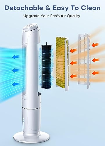 FANCOLE 43-INCH Evaporative Air Cooler, 12H Timer for Auto-Off & 20FT Remote, 1 Gal Water Tank, Portable Air Conditioners w/Cool Mode & 3 Speeds, Wider Oscillating, Air Cooler for Room Bedroom Office - Thumbnail 7