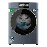 Cecotec Lavasciuga 10-6Kg Carica Frontale Bolero Wash&Dry 106950 Autodose Inverter 3D Titanium A. 1400 rpm, 13 Programmi, Motore Inverter Plus, Core Matrix Screen 9,2", Smooth Wash, Porta XXL