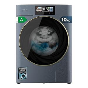 Cecotec Waschmaschine Trockner 10-6Kg Frontlader Bolero Wash&Dry 106950 Autodose Inverter 3D Titanium A, 1400 U/min, 13Programme, Inverter Plus Motor, Core Matrix Bildschirm 9,2", Smooth Wash, XXL Tür