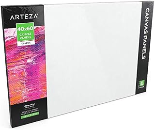 Arteza 40x60 cm Blank Canvas Board Panels, 6-Pack, 100% Cotton and Primed with Acid-Free Titanium Acrylic Gesso, Art Supplies for Professional Artists, Hobby Painters, Acrylic Pouring, and Painting